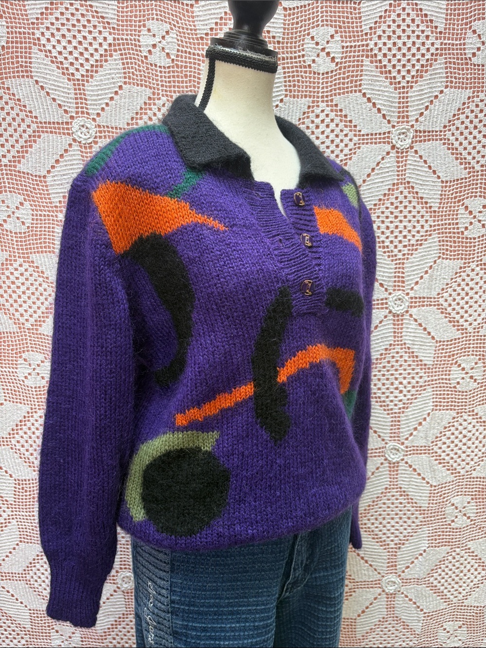 Vintage Lei Condotti Mohair Blend Sweater Sz M - Picture 8 of 11